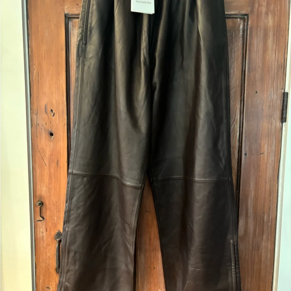 The Frankie Shop Kevin Leather Pants, Brown, NWT, Medium - Picture 7 of 16